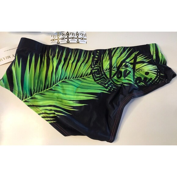 New Men's Danny Miami Black Palm Trees Bikini Swim Brief S Small Sexy Gay - Picture 5 of 7